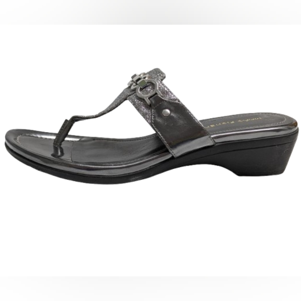 Marc Fisher Alynda t-strap glitter wedge heels size 8M